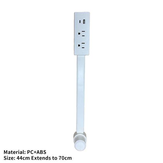 Electrical Outlet Extender Socket Extender 180-Degree Rotation USB-A USB-C and 2 AC Outlets Waterproof Connector Us Eu Plug